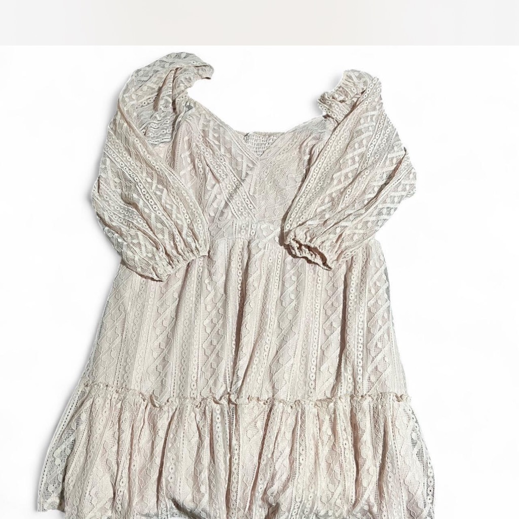 Elegant Lace Dress In Cream
